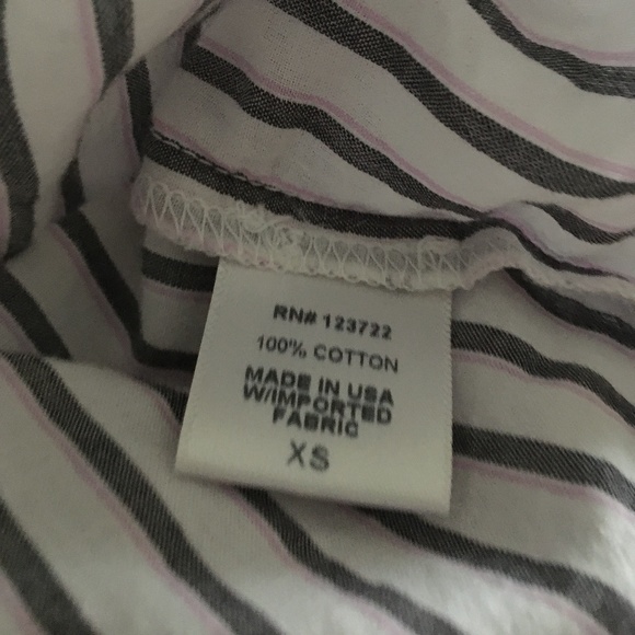 XIRENA Grey White + Pink Striped Cotton CHANNING Shirt XS - Picture 4 of 4